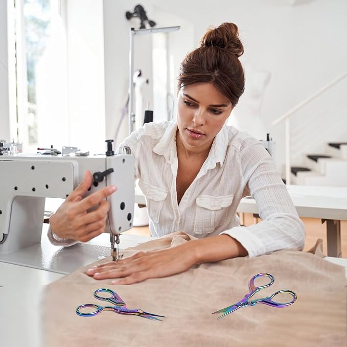 AQUEENLY Embroidery Scissors 2 Pcs Small Sewing Scissors Sharp Stainless Steel 3.6 Inches for Artwork, Crochet, Needlework, Threading