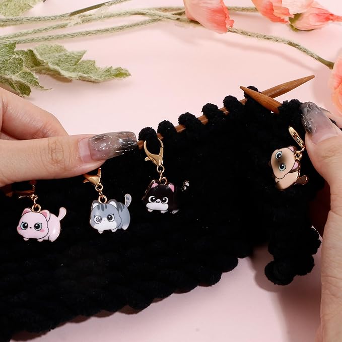 DoreenBeads Stitch Markers for Crocheting and Knitting, Alloy Enamel Crochet Marker Crochet Gifts for Knitting Weaving Sewing Accessories Quilting Jewelry Making