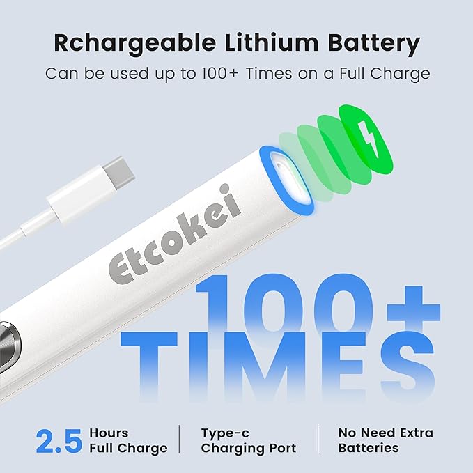 Rechargeable Thread Burner for Jewelry Making - Cordless Thread Zapper & Cautery Pen for Beading, Bracelet Making, Leather Craft, Sewing & Stringing Projects (Replacement Tip Not Included)