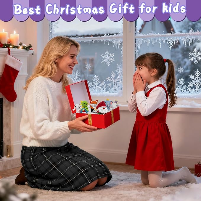 Vakdon 8PCS Crochet Kit for Beginners, 2026 Hallowwen Christmas Knitting Kit with Step-by-Step Video Tutorials, Beginner Crochet Kit Gifts for Kids, Adults