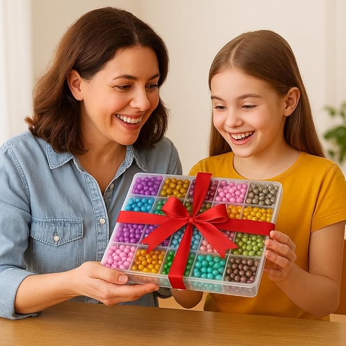 6MM Glass Beads Kit for Jewelry Making - 3 Box Set 72 Colors, 3000pcs Round Colorful Beads for DIY, Beads for Bracelets, Gifts for Teen Girls