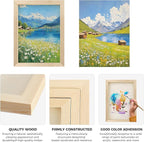 8 Pack 6 x 8 inch Wood Panel Boards,Unfinished Wood Frames for DIY Art Projects, Square Canvas for Painting, Pouring, Arts Use with Oils, Fall Halloween Decorations Panel Canvas