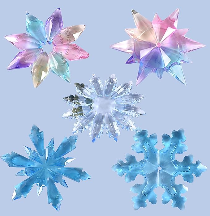 5 Pack Snowflake Molds Snowflake Resin Mold - Resin Casting Silicone Molds for Home Decor & Candle Making Wave Spiral Mold