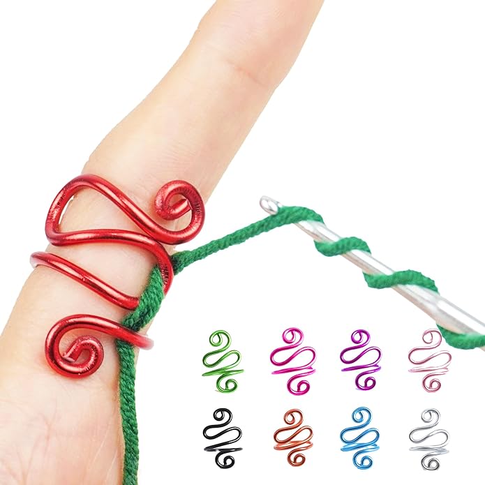 Handmade Crochet Tension Ring, Lefties & Righties Yarn Tension Control, Adjustable Hook Ring, Companion Ring Yarn Regulator, Gift for Crocheters Knitters