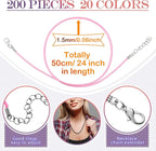 Tudomro 100 Pieces 20 Inch Waxed Leather Necklace Cord Bulk with Clasp Colorful Necklace Bracelet Chains String Rope Cord for Jewelry Making Pendants Charms(Rainbow Color)