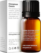 Gya Labs Cinnamon Cassia Essential Oil - 0.34 Fl Oz - for Hair, Skin, Diffuser, Aromatherapy & DIY Candle Making Scent