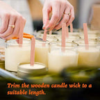 PXBBZDQ 200 PCS Wood Wicks for Candles Making 0.5" X 5.9" Crackling Wooden Candle Wick for Soy Candle Making,Long Woodwick 100 Sets