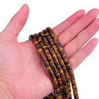 Natural Yellow Tiger Eye Spacer Beads Caps Loose Semi Gemstone for Beading Jewelry Making 6mmx3mm 38cm