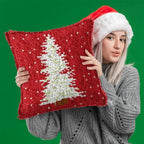 DL-YTG Latch Hook Kits Pillow Christmas Tree Crochet Yarn Cushion Colour Pre-Printed Canvas Rug Needlework DIY Pillowcase Hook and Latch Kit Home Arts Crafts Sofa Decoration 42x42cm/16X16inch
