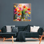 Flowers Cross Stitch Kits for Beginners Adults,Patterns Dimensions Needlepoint Art Crafts,Counted Cross Stitch Kits Embroidery Kits for Beginners Adults for Home Decor 13.8X13.8inch