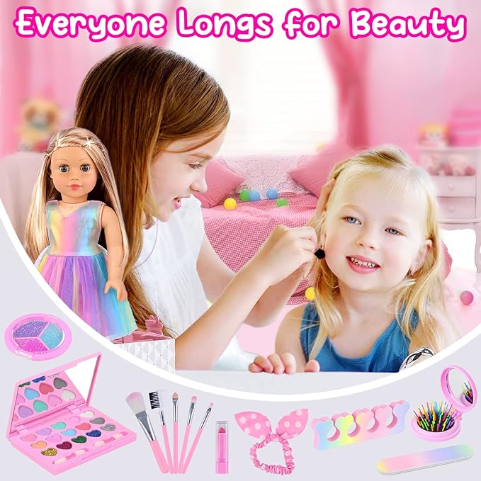 UNICORN ELEMENT 15 Pcs 18 Inch Doll Accessories - Dress with Makeup Set for Generation Dolls - Clothes and Accessories (Doll NOT Included)