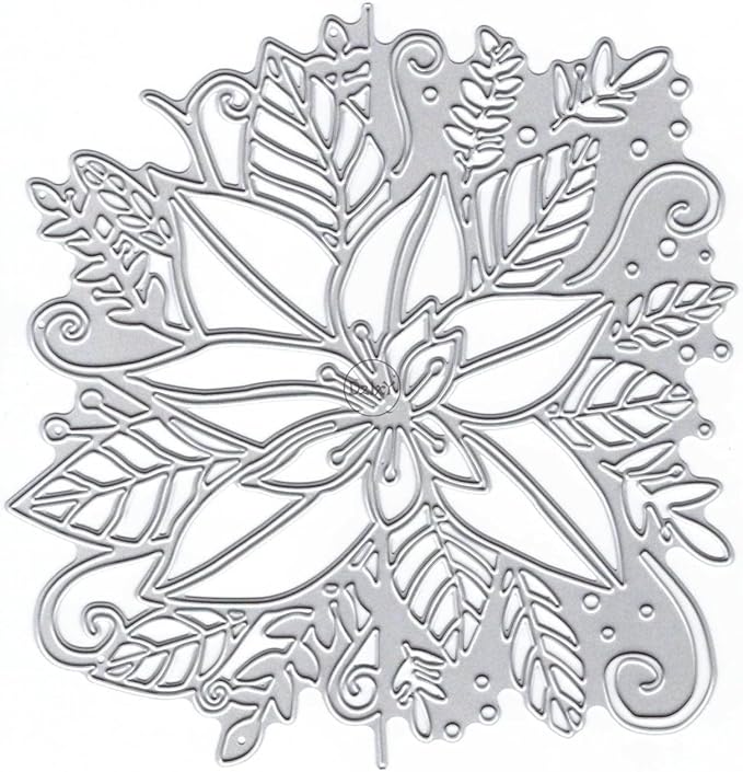 DzIxY Christmas Hollow Flowers Metal Cutting Dies for Card Making Kit Embossing Paper Die Cuts Scrapbook Machine Stencils Storage Pockets Supplies