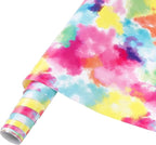 Tie Dye Permanent Vinyl Roll- 12'' x 8ft Red Clouds Permanent Adhesive Vinyl for Mugs Decors Self Adhesive Sticker