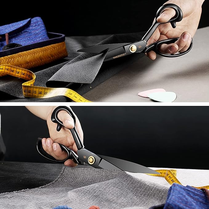 Sewing Scissors, 9 Inch Fabric Dressmaking Scissors Heavy Duty Shears Sharp Cutting for Cutting Fabric, Clothes, Leather, Raw Materials