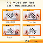 Black Checker Permanent Vinyl Roll - 12'' x 8ft Racing Falg Patterned Adhesive Vinyl for Mugs Decors Self Adhesive Sticker