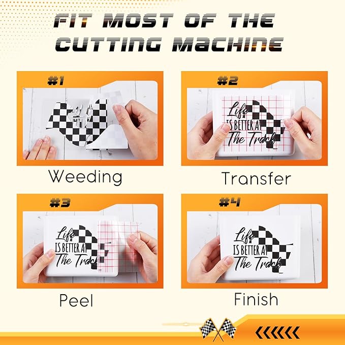 Black Checker Permanent Vinyl Roll - 12'' x 8ft Racing Falg Patterned Adhesive Vinyl for Mugs Decors Self Adhesive Sticker