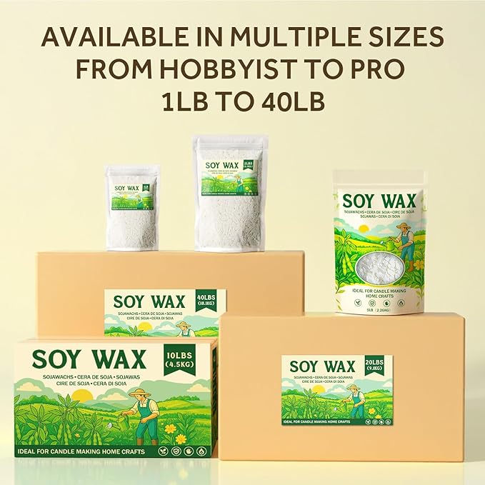 NORVENCE Soy Wax for Candle Making, Natural Soy Wax Flakes 20lb, Premium Candle Wax for DIY Candle Crafting