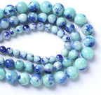 12MM 32PCS Peacock Blue Persian Jade Spacer Loose Beads for Jewelry Making DIY Bracelet Necklace