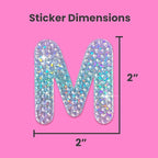 StickerBeans® Rhinestone Alphabet Letter Sticker M - Unique Sparkly Design 2” x 2” Cut-to-Shape Adhesive - Personalization, Collecting, Gifting, Scrapbooking, Decorating Laptops, Phone Cases, All Ages