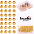 18K Gold Plated Round Spacer Beads 3mm 300pcs for Jewelry Making Findings Non Tarnish
