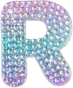 StickerBeans® Rhinestone Alphabet Letter Sticker R - Unique Sparkly Design 2” x 2” Cut-to-Shape Adhesive - Personalization, Collecting, Gifting, Scrapbooking, Decorating Laptops, Phone Cases, All Ages