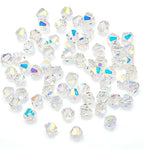 1200PCS 3mm Bicone Crystal Glass Beads for Jewelry Making, Sparkling Mini Beads for Suncatchers, DIY Bracelets & Craft Projects (AB White)