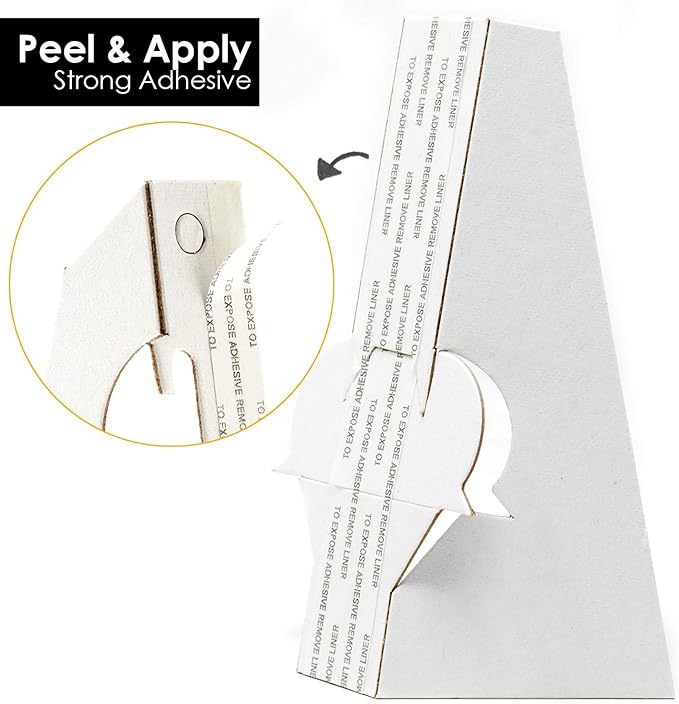 Golden State Art, 7 Inch Self Stick Easel Back, Cardboard Stand, Single Wing, Archival Quality, Display Posters Pictures Brochures, Easy and Fast Application (Pack of 50) White, Made in USA