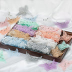 Flower Pearl Fabric Rhinestones Beaded Lace Applique,3D Butterfly Embroidered Lace Patch for Clothes,Dress (Green)