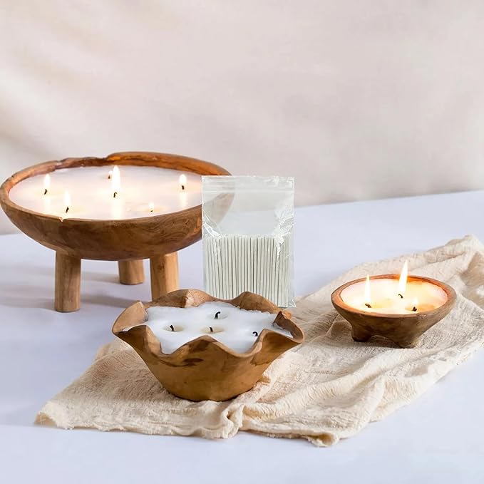 Pearled Candle 2 Inch Cotton Wicks 300-Pack White Extra Wicks for Sand Candles Making, Metal-Free and Lead-Free Refill Sand Wax Wick