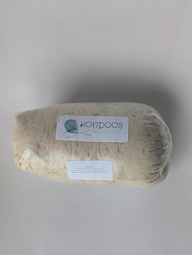 1 lb Wool Stuffing raw Washed Sheep Short Natural Fiber noil w/Debris for Filling Pillow Cushion Toys Dryer Balls Dolls Felting Batting Blending Needle Crafts core Wool Insulation.