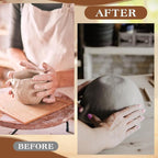 Doublefill 4 Pack Pottery Molds Plaster Molds Wood Pottery Tools with Handle for Ceramic Top Forms DIY Bowls Plate Dish Slump Press Art Making(Hemispherical,3.5'' 4.5'' 5.5'' 6.5'' Thickness 2.5'')