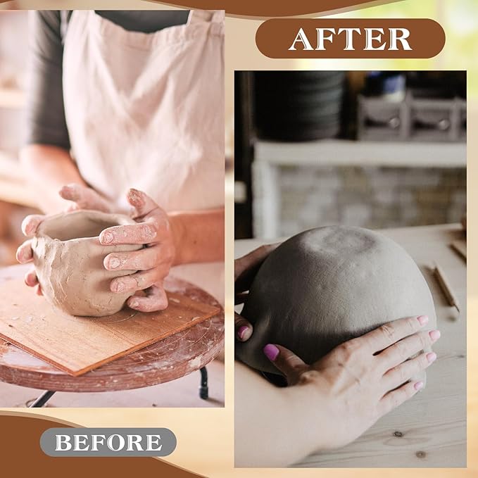 Doublefill 4 Pack Pottery Molds Plaster Molds Wood Pottery Tools with Handle for Ceramic Top Forms DIY Bowls Plate Dish Slump Press Art Making(Hemispherical,3.5'' 4.5'' 5.5'' 6.5'' Thickness 2.5'')