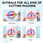 Tintnut Gradient Permanent Vinyl, Ombre Rainbow Pattern Adhesive Vinyl - 12 Sheets 12"x10", Sunset Permanent Adhesive Sheets for Cutting Machine,Home Decor Self Sticker