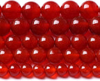 6MM 120pcs Semi-Precious Red Agate Beads Natural Stone Round Loose Beads for Jewelry Making DIY Bracelet Necklace 2 Strands 32"