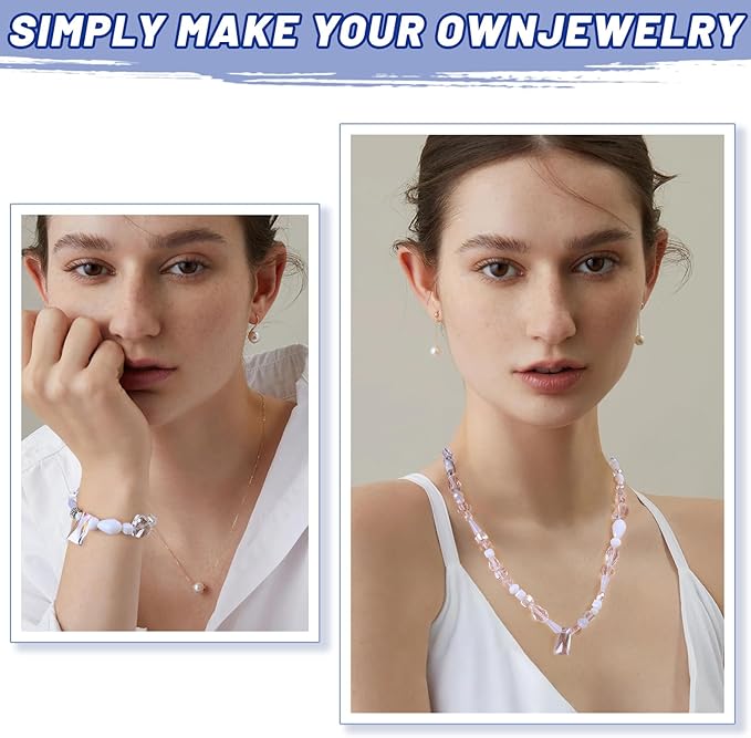 Assorted Glass Crystal Beads for Jewelry Making,DIY Lamp Work, Glass Spacer Beads Colorful Clear Electroplated Color Crystal Beads, Colorful Assortment Bulk Mix, Half Pound