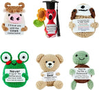 Easter Basket Stuffers for Teens Kids Boys Girls Adults Gifts, Funny Positive Crochet Animals Emotional Cheer Up Support Turtle Sloth Frog Moo Bear Flamingo,Gifts for Easter Decorations