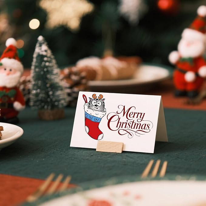 GLOBLELAND Christmas Comic Cat Clear Stamp for Card Making Cartoon Cats Silicone Stamps Christmas Stockings Transparent Stamp for DIY Scrapbooking Embossing Journaling