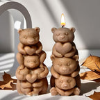 Cylinder Animal Molds Bear Candle & Resin Mold - Resin Casting Silicone Molds for Home Decor & Candle Making Wave Spiral Mold