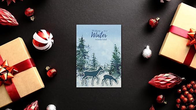 Arbuya Merry Christmas Verses Clear Stamps for Card Making, Sentiment Sayings Silicone Rubber Stamps for Gift Tags, Scrapbooking, Art Journals, Diaries, Paper Crafts, Decoration