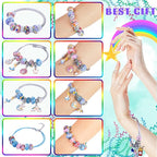 AIPRIDY Charm Bracelet Making Kit,Unicorn Mermaid Crafts Gifts Set Can Inspires Imagination and Creativity,Jewelry Making Kit Perfect Gifts for Girls 5-12 Years Old (104 Pieces)