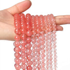 60pcs 6mm Natural Stone Beads Watermelon Crystal Beads Crystal Gemstone for Jewelry Making, DIY Bracelet Necklace