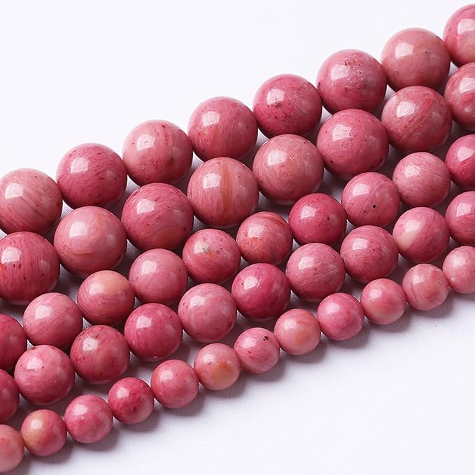 10mm 38pcs 7A Premium Gemstone Rhodochrosite Beads Natural Stone Round Loose Energy Healing Beads for Jewelry Making DIY Bracelet