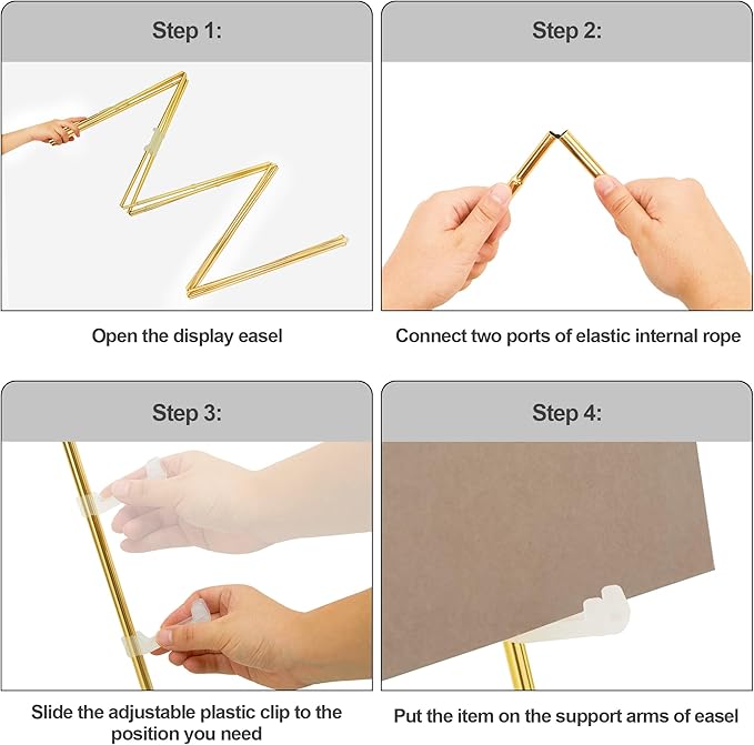 Easel Stand for Sign 63'' Art Easels for Display Wedding Welcome Poster Stand Portable Floor Metal Easel Gold 3 Pack