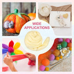 MECCANIXITY Wool Roving Yarn Soft Felting Wool 50g/1.76oz Pure Chunky Roving Yarn for Needle Felting Knitting Blanket Spinning Weaving Art DIY Craft Beige