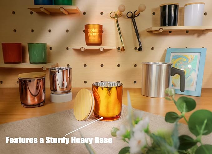 Aroparc Candle Jar, 12 Pack 10oz Candle Jars with Lids Tumbler Jar for Candle Making Supplies (Amber)