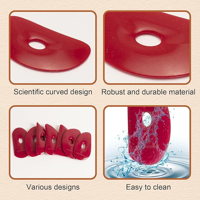 DIYOOHOMY Pottery Ribs for Pottery Tools and Clay Tools, Soft Silicone Ceramic Supplies Kit for Shapes Sculpting,Mud,Trimming,Throwing (2)