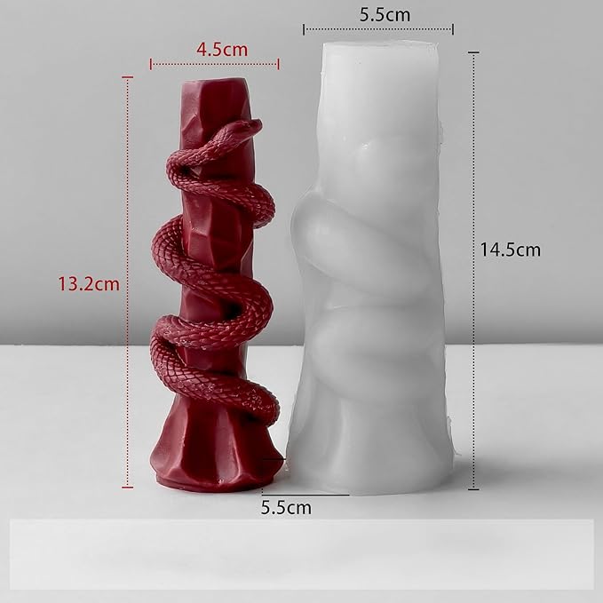 Snake Molds Animal Resin Mold - Resin Casting Silicone Molds for Home Decor & Candle Making Wave Spiral Mold