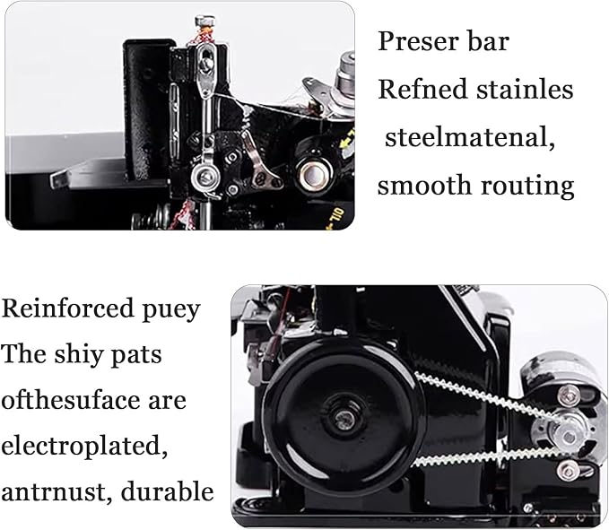 Serger Overlock Machine,High Speed Sewing Machine,Heavy-Duty Metal Frame Overlock Machine,Built-in Rolled Hem,Overlock Width 3.0-5.0mm,for Heavy Duty Fabric