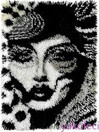 YAKOLECI Latch Hook Kits for Adults, Color Printed DIY Rug Crafts Arts Carpet for Home Decoration Festival Gift (Large Gaze)