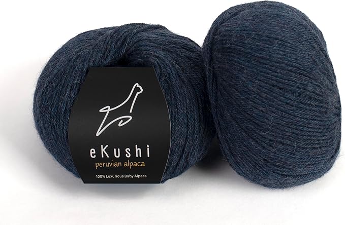 100% Baby Alpaca Yarn for Knitting & Crocheting - Set of 2 Skeins of Premium Yarn DK - Lightweight, Hypoallergenic & Thermal Peru Made - Ideal for Delicate Projects (M060 - Indigo)